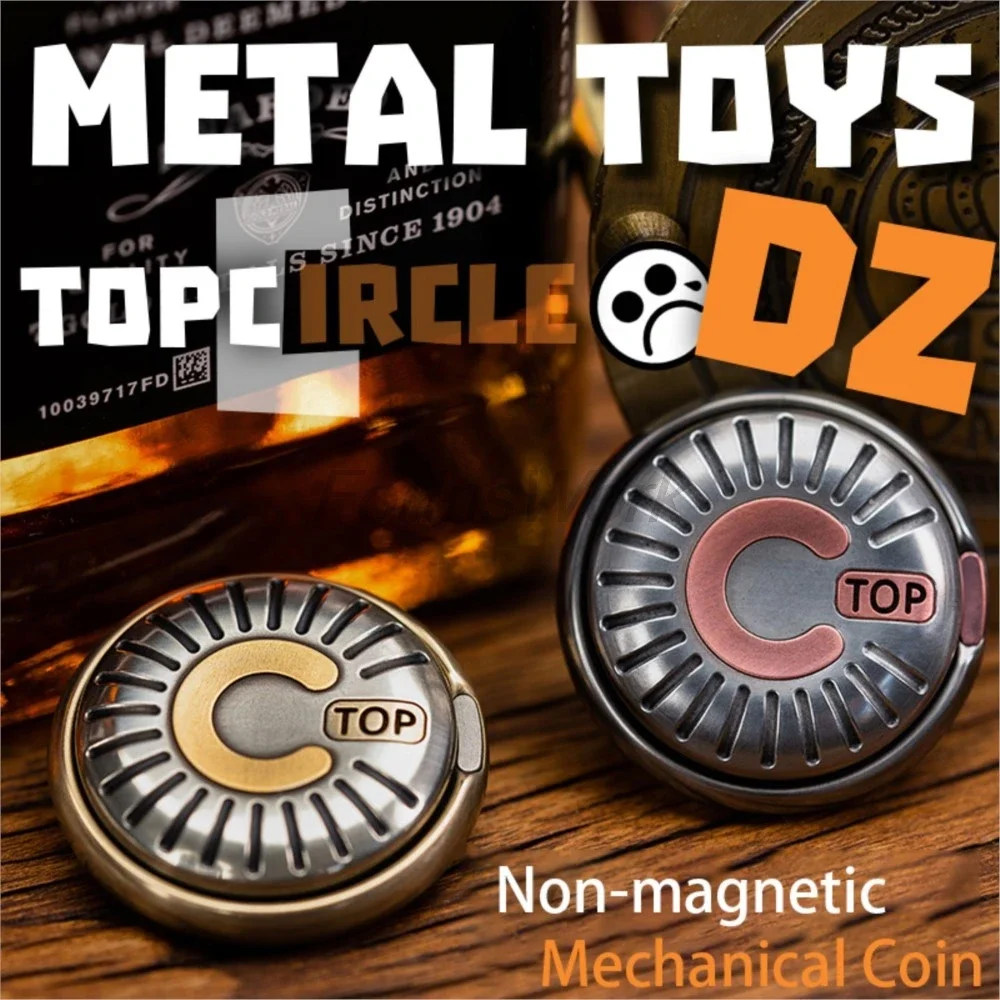 Dz.TOP C Inlaid Colour Matching Non-magnetic Mechanical Coin Fingertip Gyro Metal Toy Decompression Office Toy