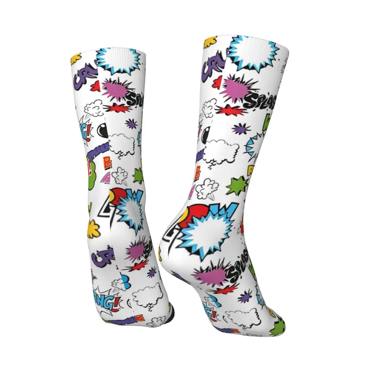 Chaussettes de couple coordonnantes imprimées, bas Comic Elements, chaussettes de course confortables coréennes, printemps