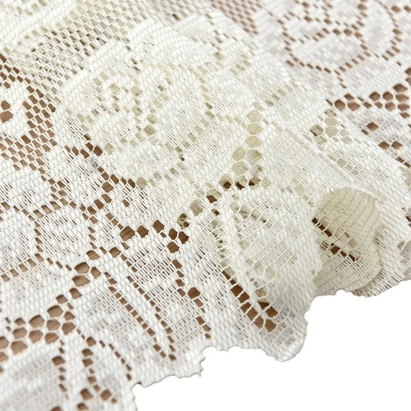 

Table Runner White Europe Embroidered Yarn Table Flag Table Cover Hollow Out Lace Coffee Long Corner Fashion Wedding Decoration