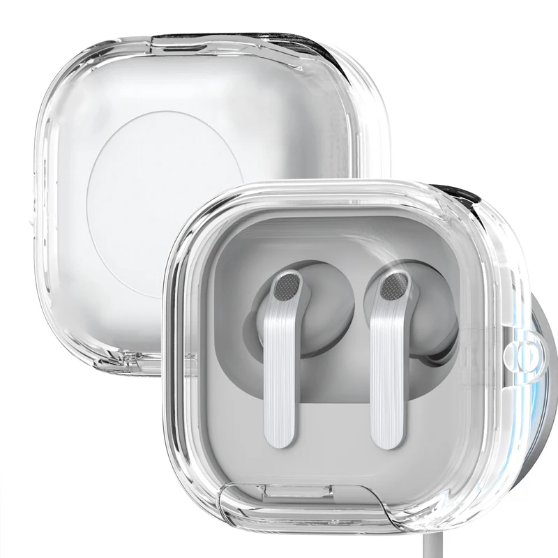 For Samsung Galaxy Buds 4/4Pro Translucent Earphone Case with Mount Clear Secure Switch Lock Cover with Hook for Galaxy Buds