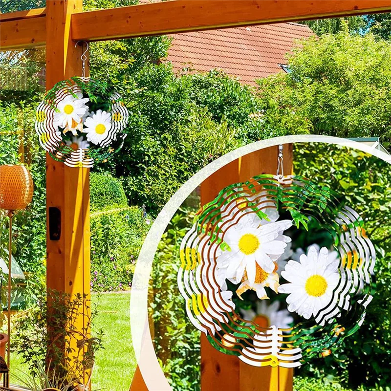 Imagem -05 - Sublimação Hanging Wind Spinner Blanks 3d Wind Spinners para Decoração de Jardim Interior e Exterior 10 Pcs