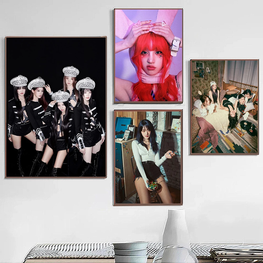 Korean Kpop Gidle Girls Group Singer Music Star Posters and Prints Canvas Printing Wall Art Picture for Living Room Decor Gift