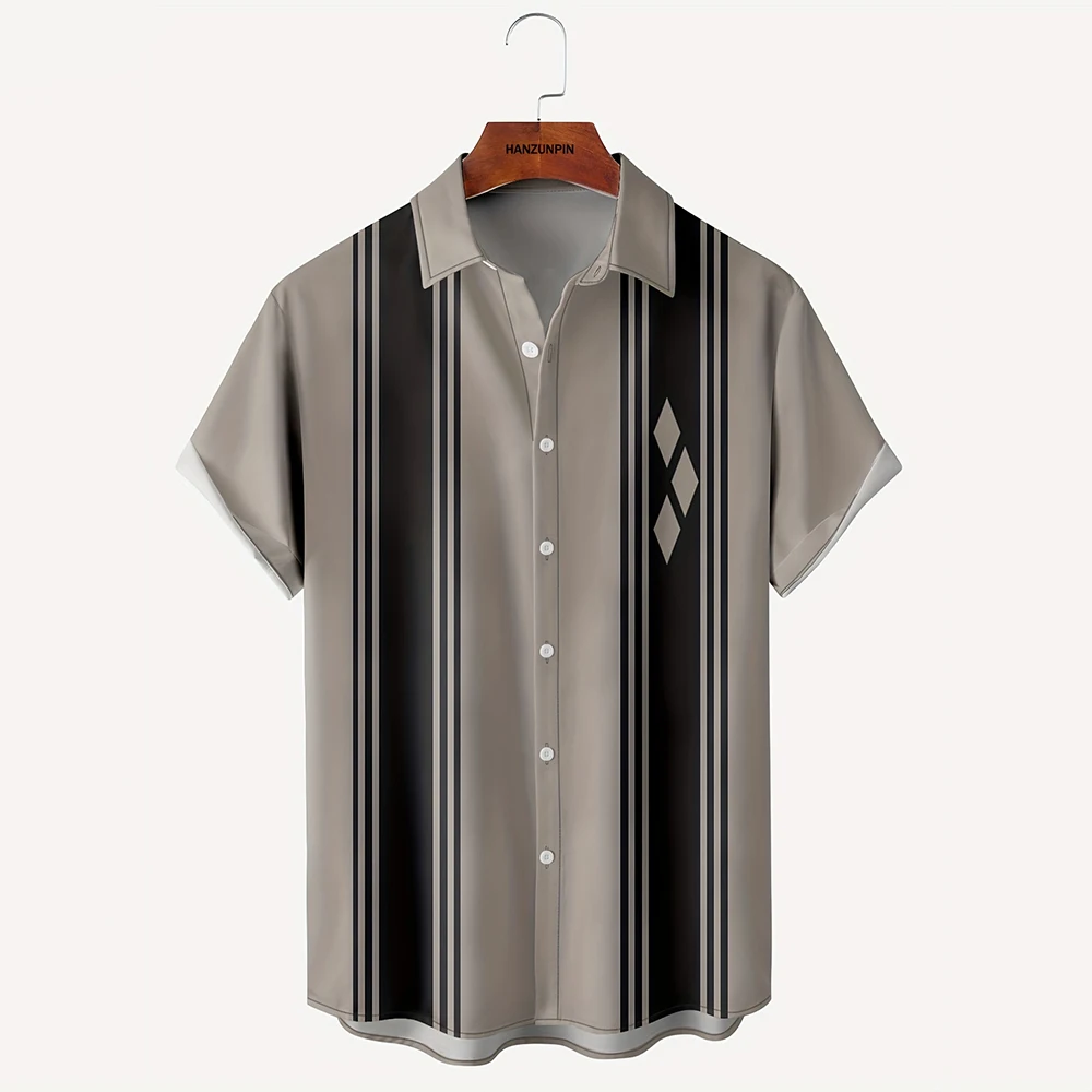 

Summer Men'S Shirt Large Size Lapel Button-Down Short Sleeve Top Men'S Simple Everyday Wear Hawaii Vacation Casual Shirt