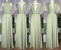 OLIVE GREEN Sega Bridesmaid Dress Floor Length LONG Maxi Infinity Dress Multiway Dress Formal Wrap Sexy Evening Wedding Dresses