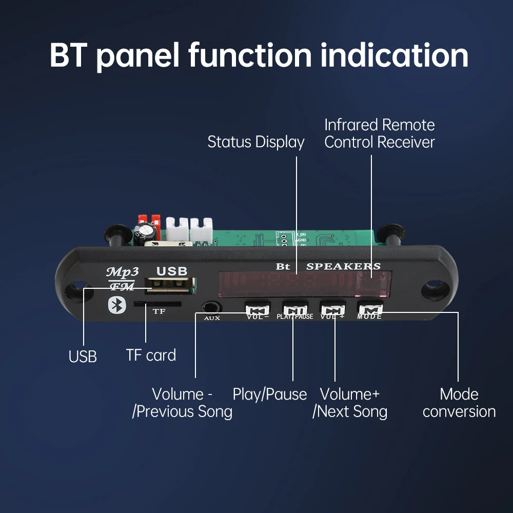FM Radio DIY Loose Parts Kits BT5.0 Speaker Diy Electronics Kits with Rhythm Light Support USB SD AUX Input Speaker Welding