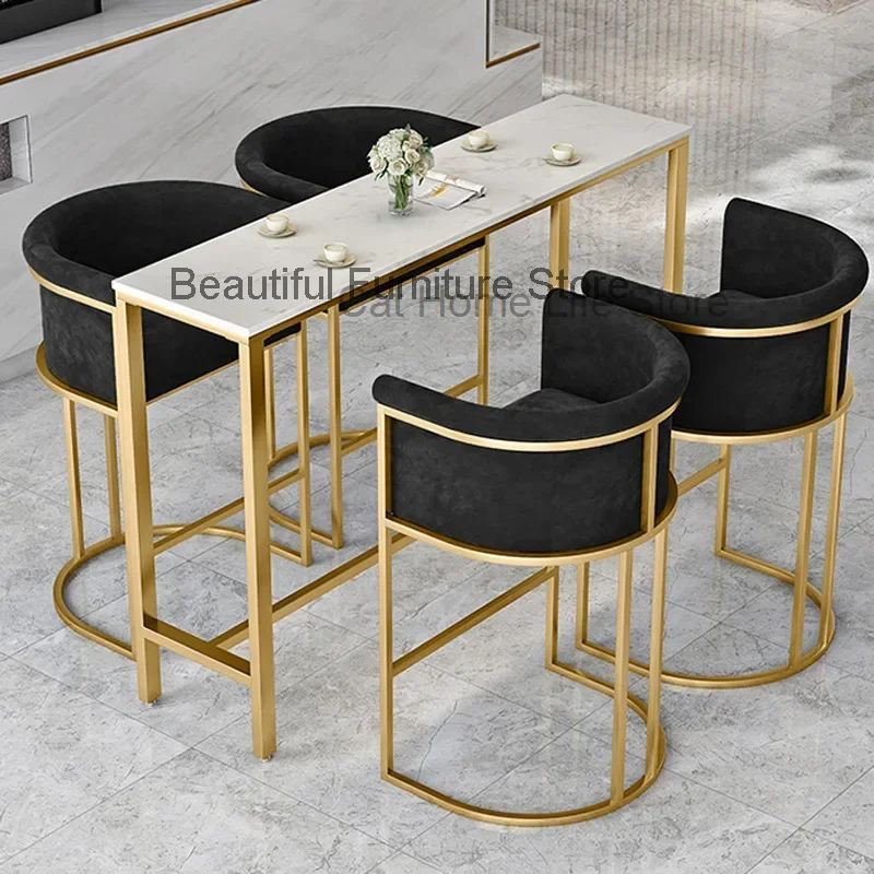 

Pink High Bar Stools Nordic Designer Floor Luxury Lounges Dining Room Chairs Metal Salon Illas Comedores Furnitures BY003