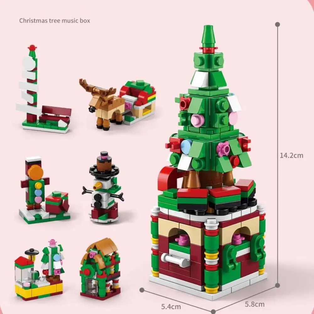 Natale Natale Blocchi di costruzione Set Assemblaggio Mini casa Mini casa Modello fatto a mano Mattoni fai da te Giocattoli Asilo