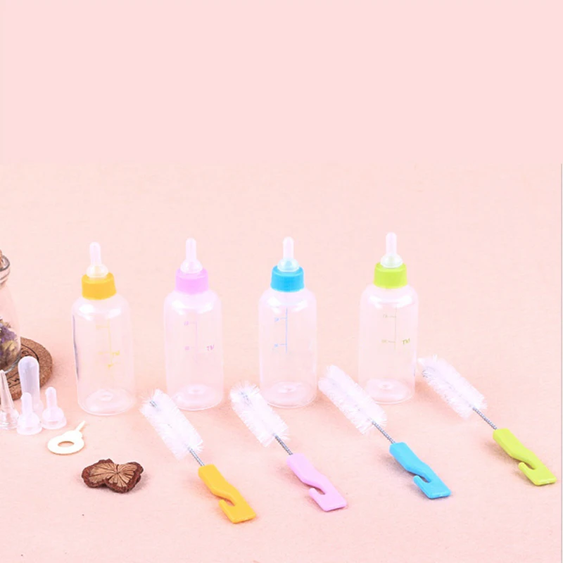 60/150ml Pet Puppy Kitten Feeding Bottle Feeding Tool Pet Nursing Milk Bottle Pet Feeding Bottle Kits with Cleaning Brush