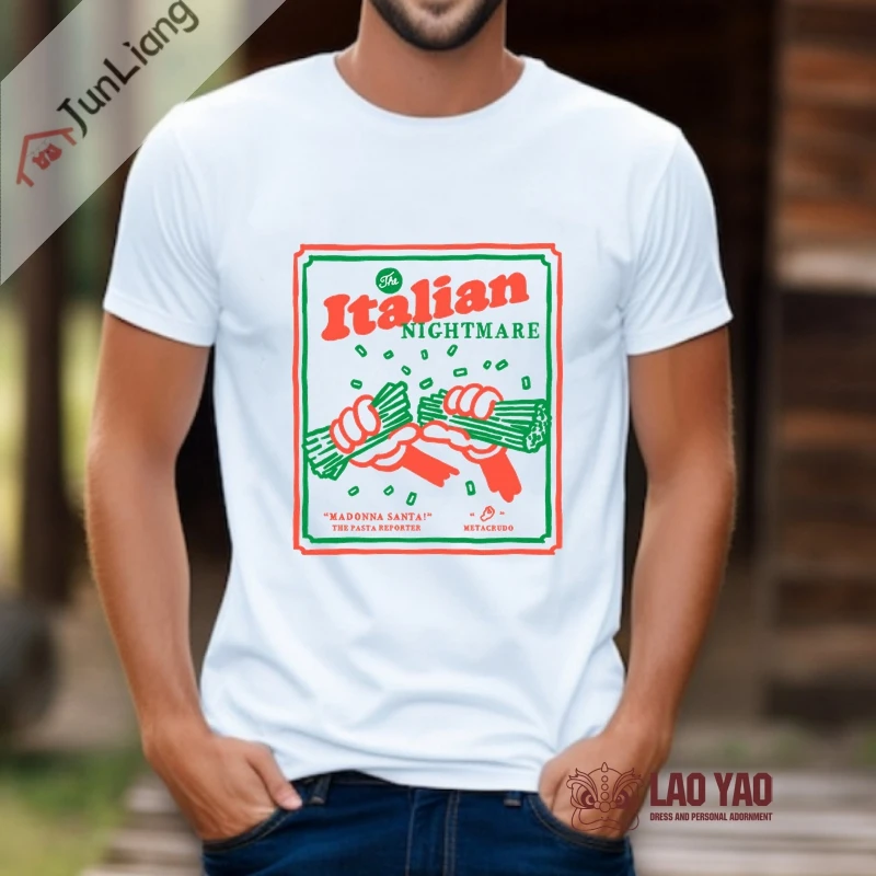 T-shirt con alfabeto incubo italiano T-shirt Harajuku per donna Abiti gotici Kpop Y2k Abbigliamento Streetwear Top Abbigliamento sportivo Uomo