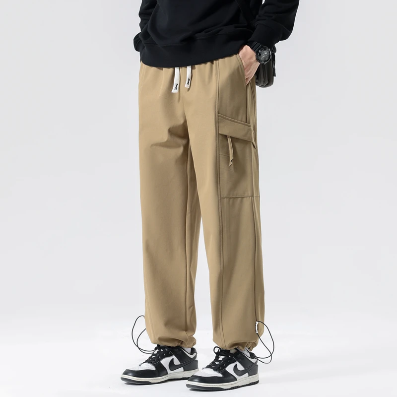 

Свободные повседневные рабочие брюки для мужчин, весенне-осенние новые прямые брюки больших размеров, большие мужские брюки, модные модные