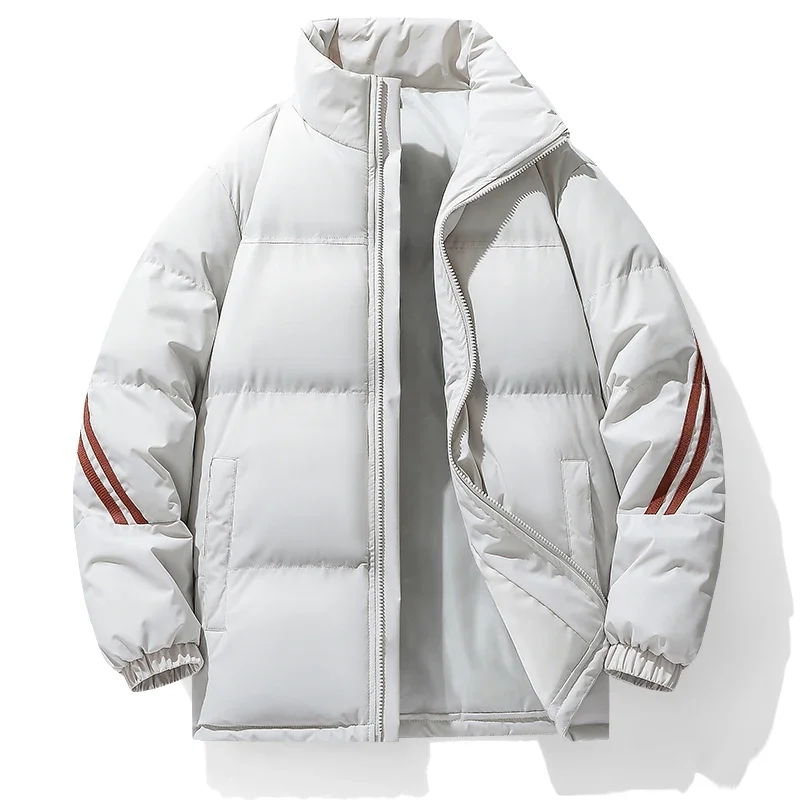 Gola de algodão parka jaqueta dos homens casaco casual outono inverno acolchoado jaquetas grosso quente outerwear solto casacos masculinos ropa hombre