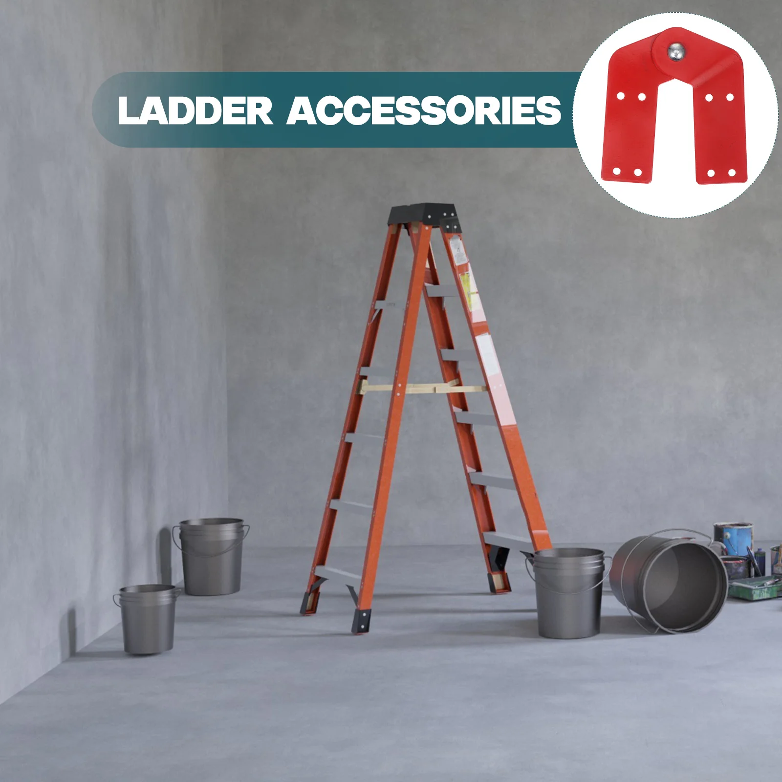 

2pcs Red Hinges Universal Ladder Accessories Galvanized Steel ATTIC Replacement Kit Step Ladder Parts Engineering Solution