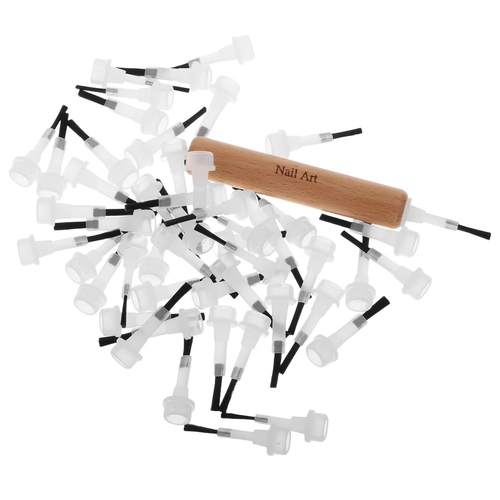 Nail Art Kit with Dual Head Replacement Brushes Detachable Handle for Professional Gel Polish Design DIY Nail Extension Tools