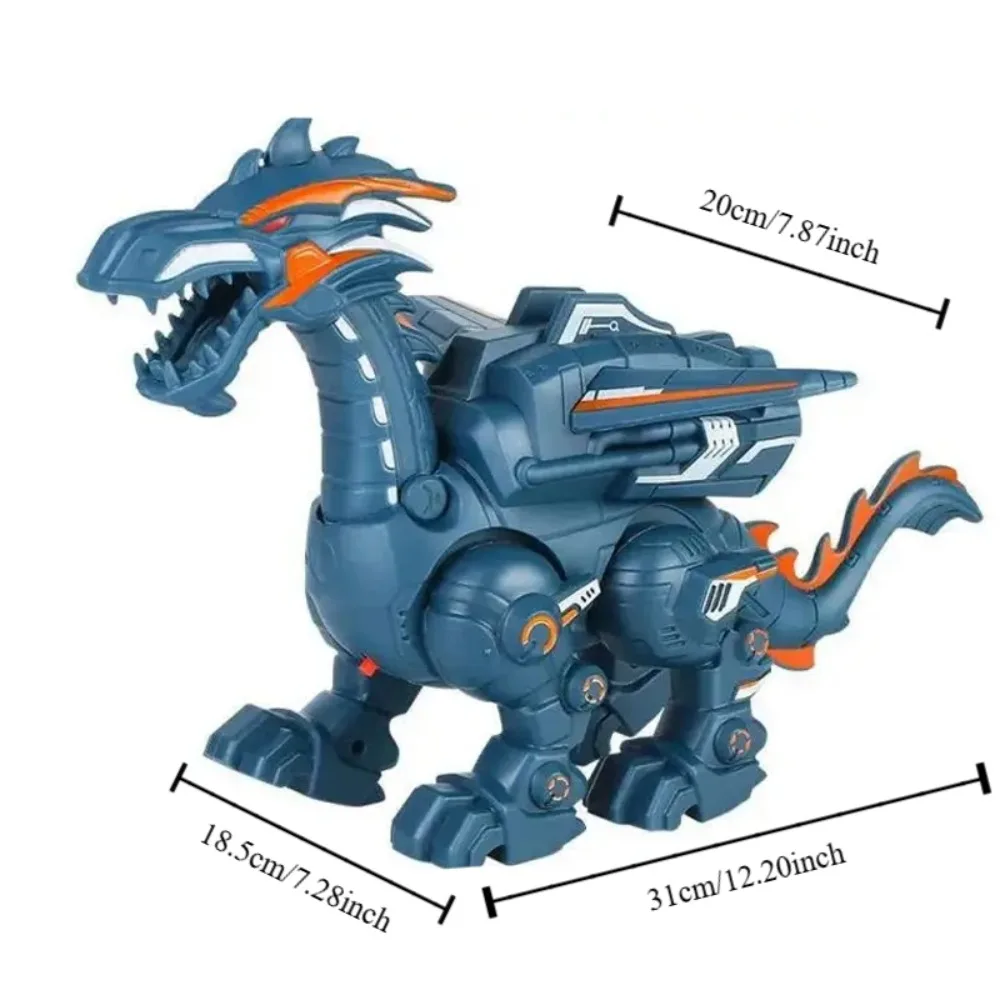 Model zwierzęcia elektryczny dinozaur Spray zabawka interaktywny mechaniczny Spray smok zabawki dla dzieci fajne światło z rozpylaczem wody