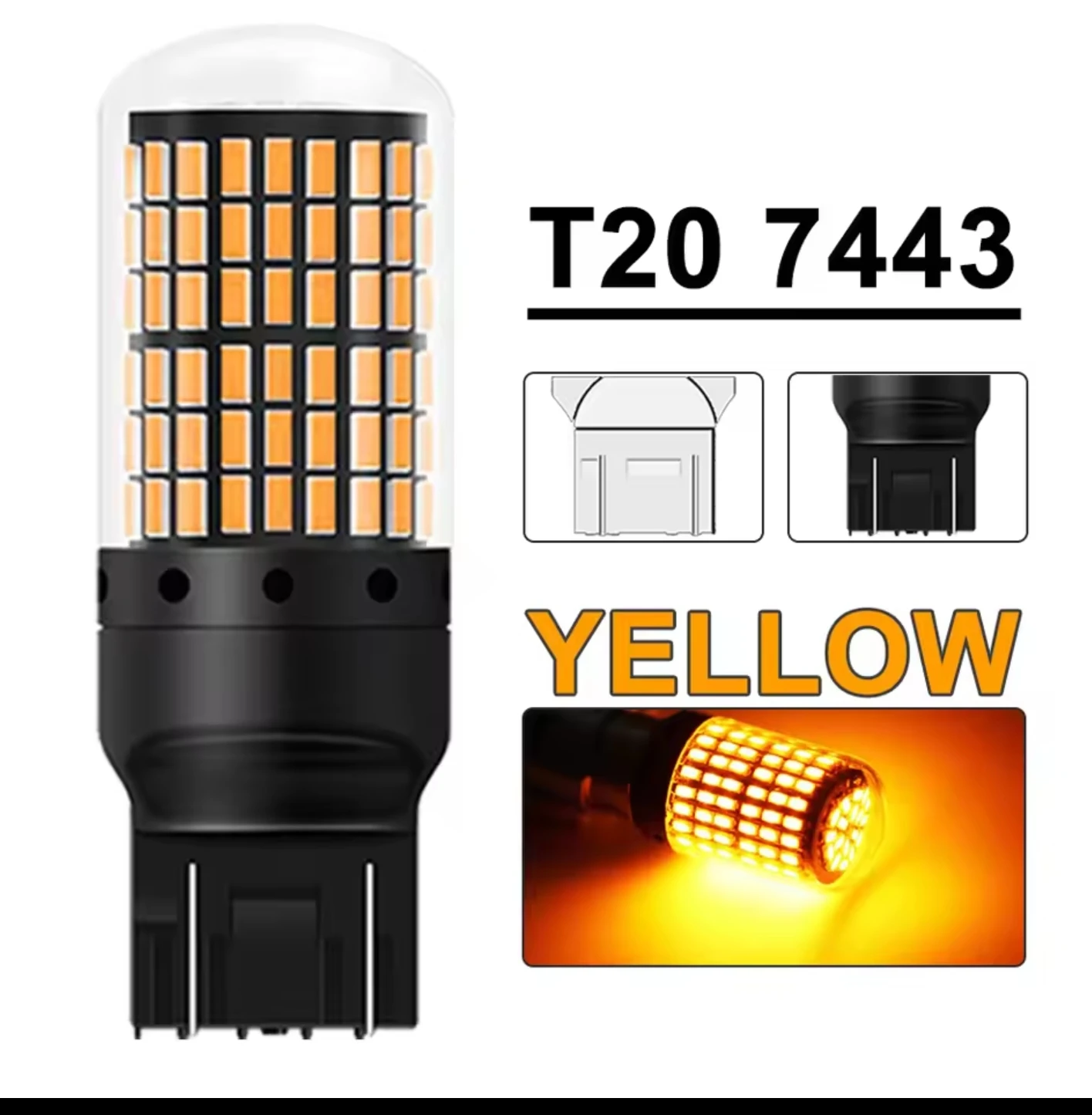 7443 7440 LED Bulb White Reverse Light, 7444na 7441 7444 T20 W21W LED Light Bulb