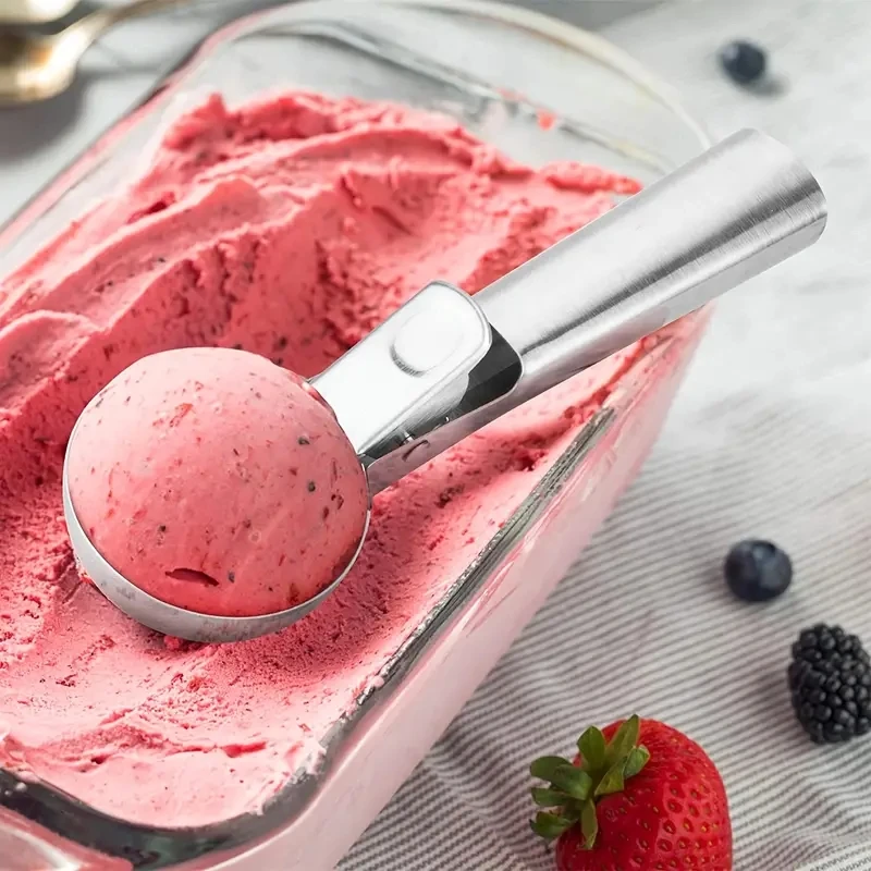 Stainless Steel Ice Cream Scoop Reboundable Ball Scooper Ice Cream Scoop Fruit Ball Scooper Ice Cream Mold