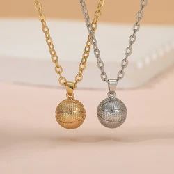 New In Sporty Basketball Football Pendant Necklace 3D Ball Choker For Women Men Boys Fans Lovers Jewelry Party Birthday Gift