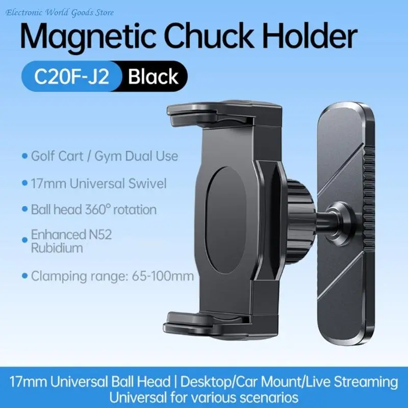 A3PD Universal Phones Holder Strong N52 Magnet No Tools Need Fitness Phones Stand Upgrades for Workout Golf Car Tools