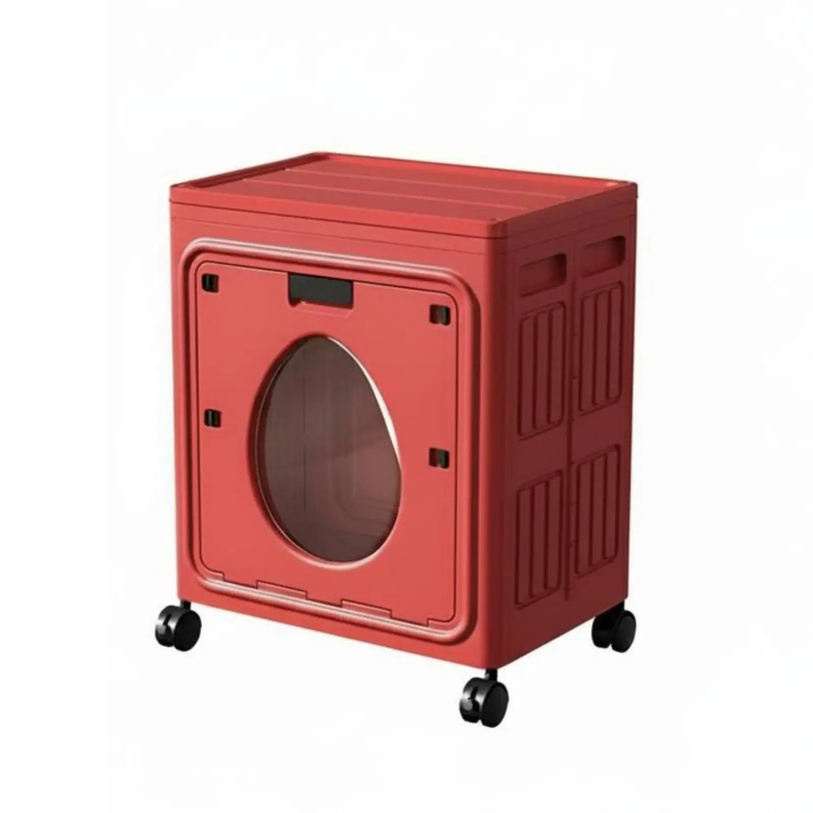 PP Material Storage Container with Double Flip Lid Folding Organizer Cabinet for Bedroom Closet
