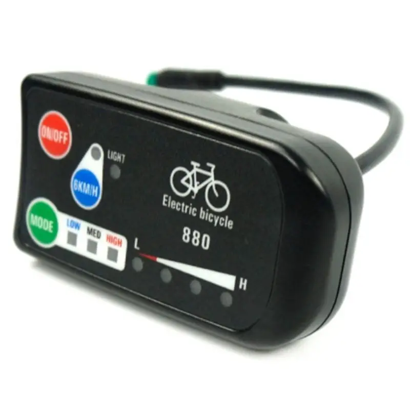 A74K Ebike Controller Display 36V 48V Intelligent Control Panel LCD LED880 Waterproof for KT Motor Black