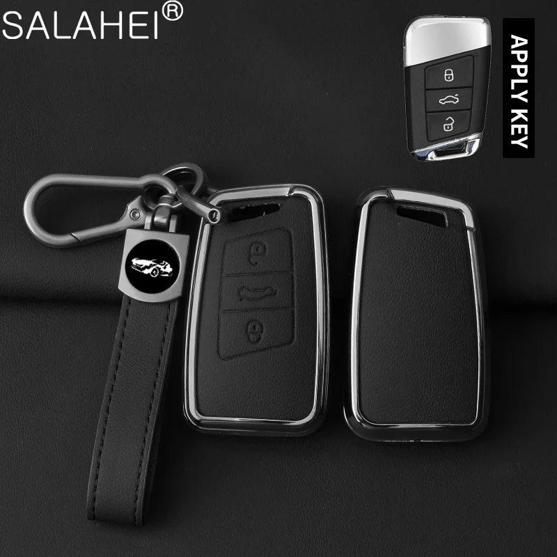 

Smart Remote Leather Car Key Case Cover Shell For Volkswagen VW Magotan Passat B8 TIGUAN MK2 Golf 8 2020 Keychain Accessories