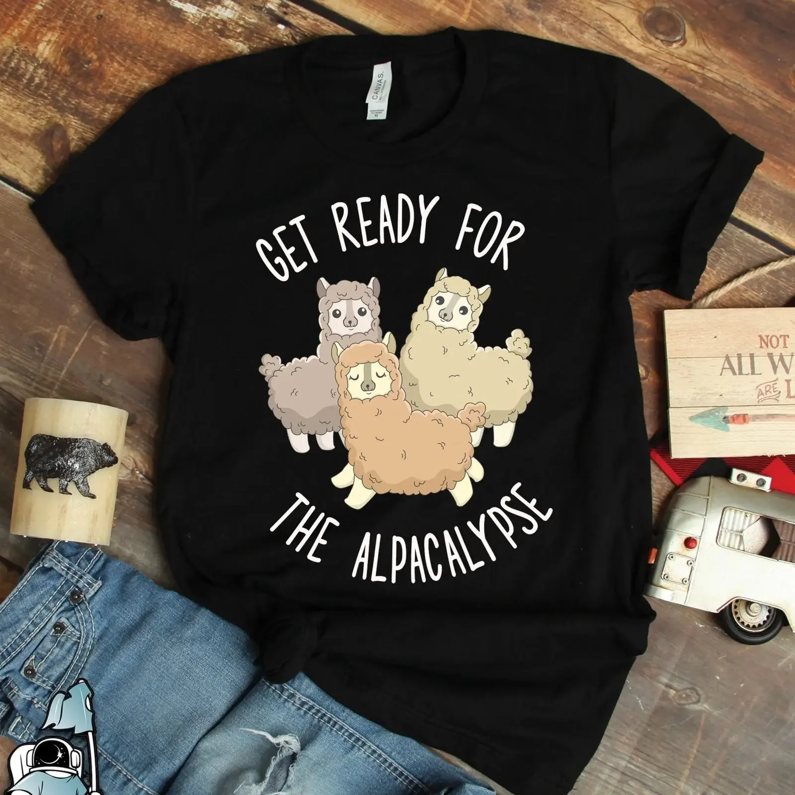 Alpaca T Shirt Ready For The Alpacalypse s Art Funny Animal  vintage Washed Casual streetwear Soft Top For Everyday Wear