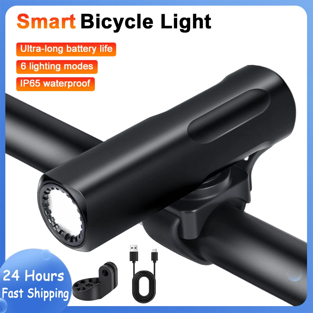 

Bicycle Headlight IP65 Waterproof Hight Brightness Bike Light 6 Lighting Modes Type-C Rechargeable Hiking Camping Flashlight