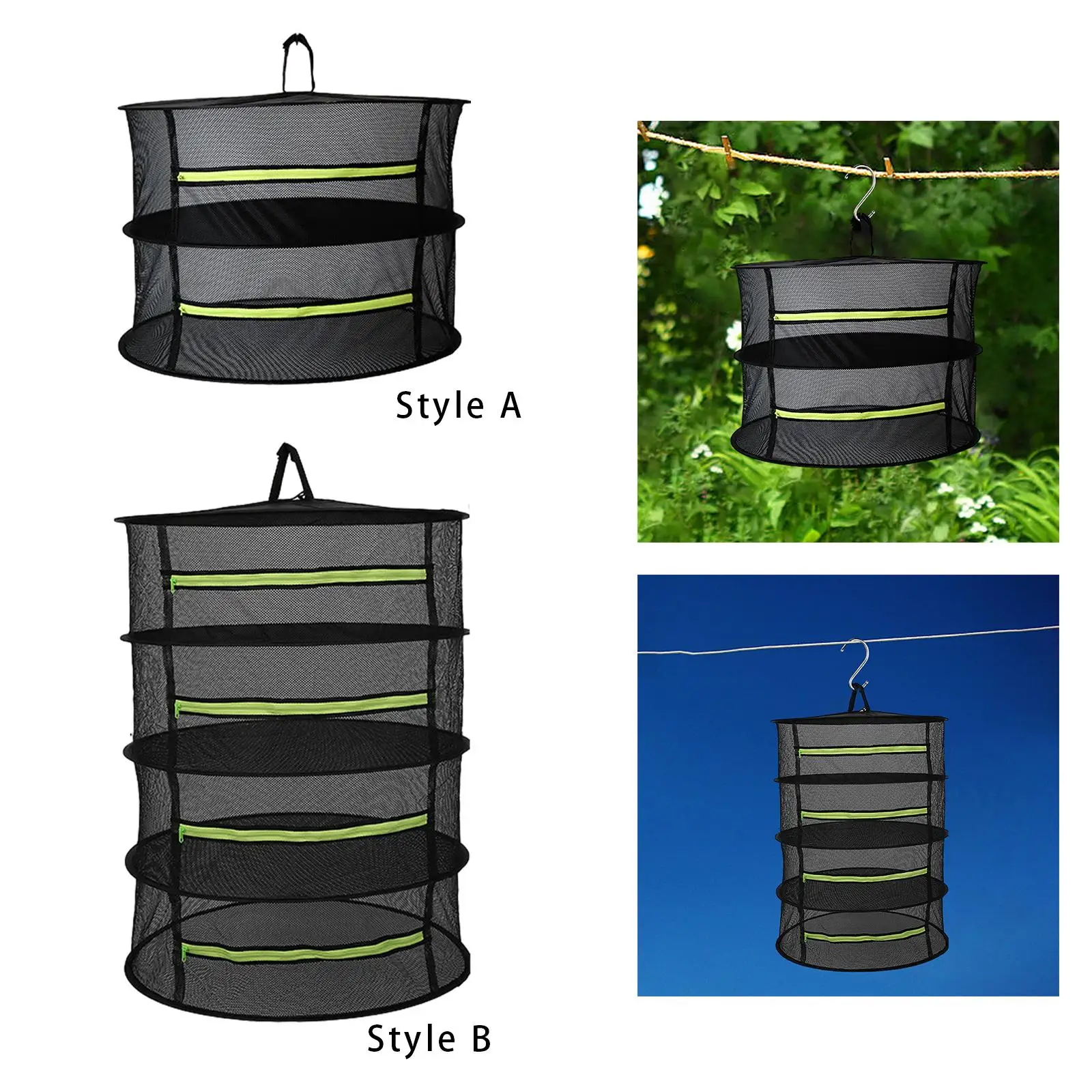 Herb Drying Rack with Zipper with Hook and Storage Bag Herb Dryer for Hydroponics Buds Garden Outdoor Harvest Flowers Vegetable