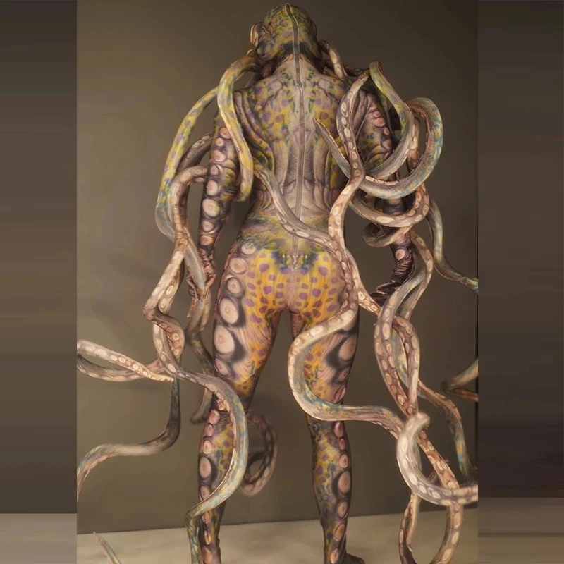 Octopus Body Erwachsene Rolle Spielen Tänzerin Partei Schreckliche Octopus Monster Cosplay Kostüme Frauen Männer Tentakel Bühne Overall