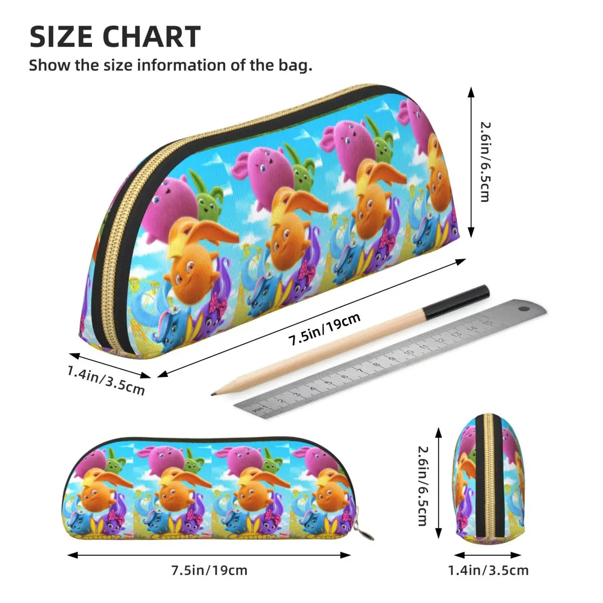 써니 버니즈 애니메이션 만화 연필 케이스 펜 홀더 수납 문구 용품 대용량 펜 박스 필통 남아 여아 학생용