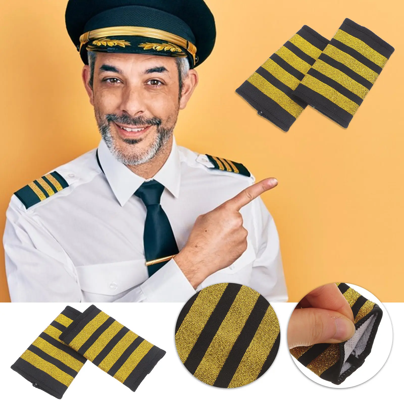 

Пара профессиональных пилотских погон для униформы авиакомпаний, летных школ, авиационных клубов. Прочные авиационные знаки отличия в ретро-стиле.