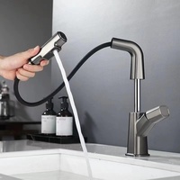 Bathroom Sink Faucet Pull Up Down Stream Sprayer Hot Cold Water Sink Mixer Wash Tap For Bathroom 360° Degree Rotation Tap