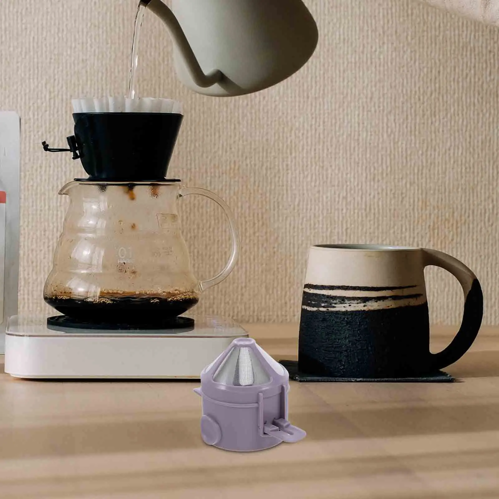 

Reusable Metal Coffee Filter Stainless Steel Fine Mesh Dripper for Camping Travel Portable Brew with Smooth Filtration