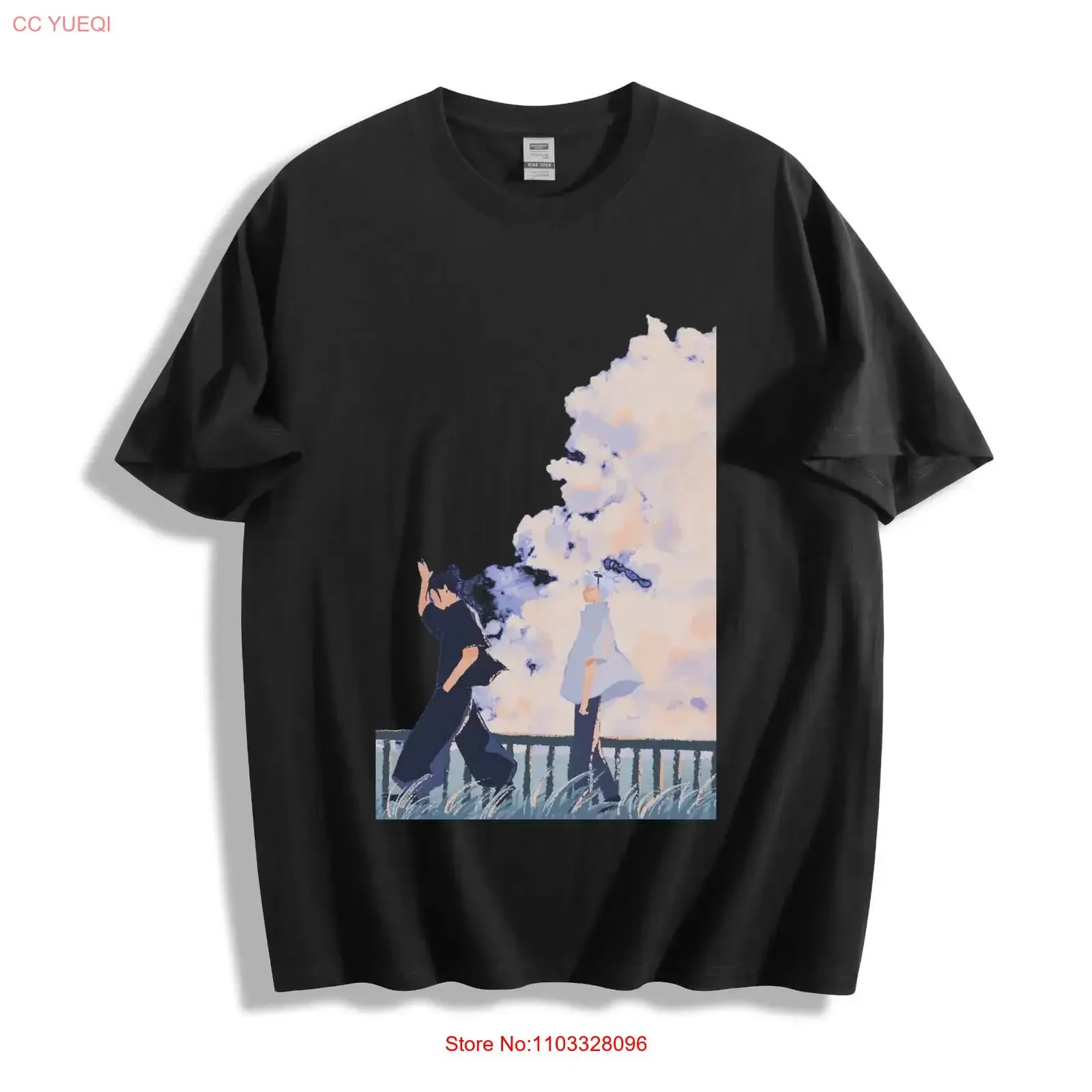 T-shirt Jujutsu Kaisen Gojo Geto, design Serene Walk, vintage, lavé, polyvalent, mode légèrement décontractée, streetwear, élégant, unisexe