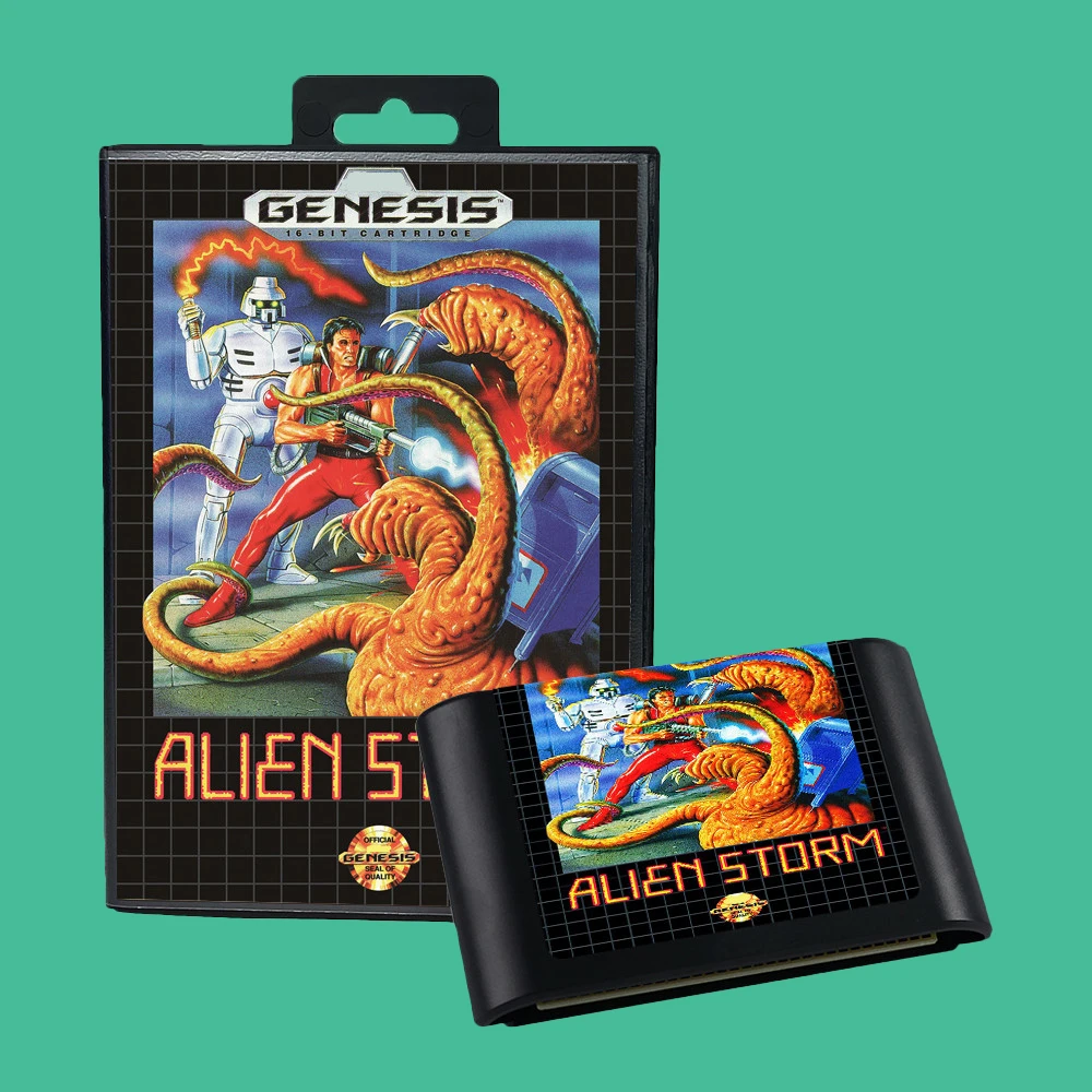 لعبة Alien Storm USA/EUR/JAP لوحدات التحكم SEGA Mega Drive Genesis 16 بت دليل صندوق خرطوشة الألعاب