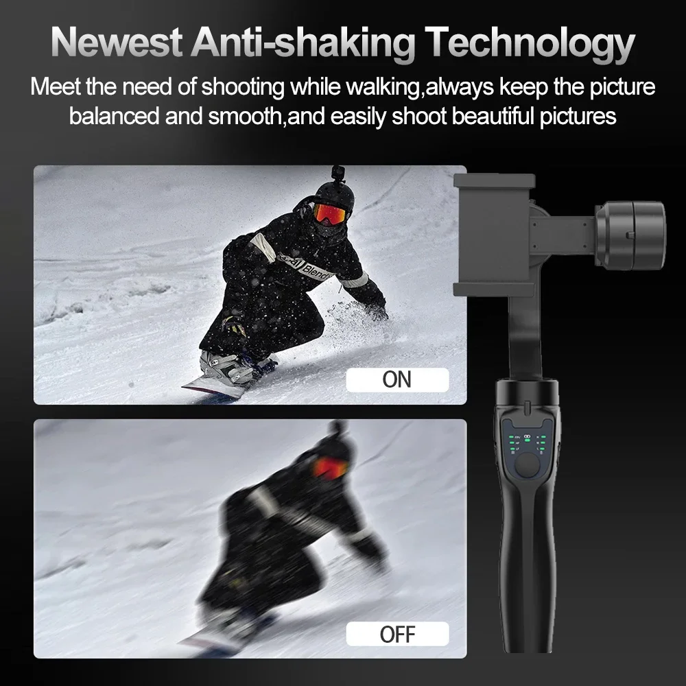 QINHOOT F8 Handheld 3-Axis Gimbal Phone Holder Anti Shake Video Record Stabilizer for HUAWEI Xiaomi iPhone Smartphone