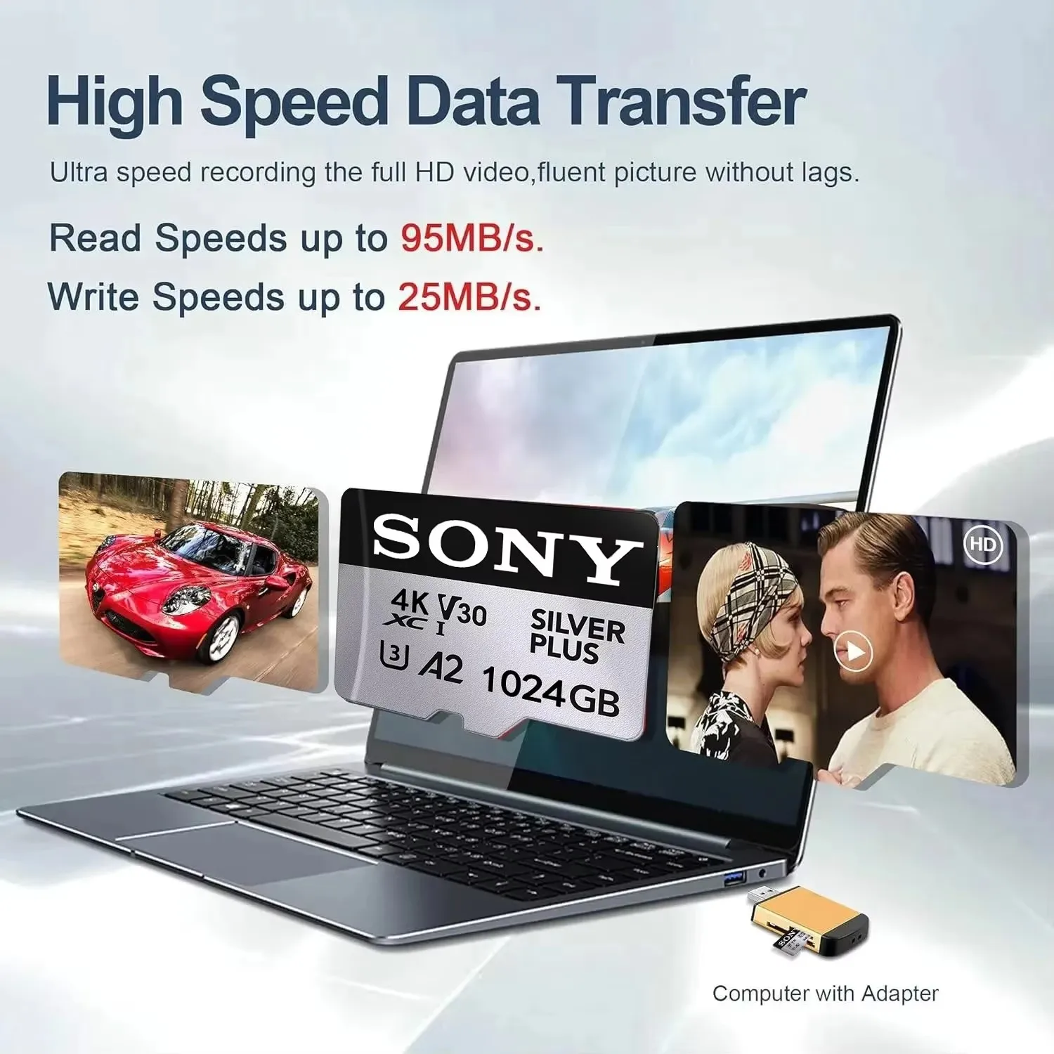 Immagine 4: Scheda Micro TF SD originale SONY da 1 TB, 512 GB, 256 GB, 128 GB, 64 GB, memoria flash ad alta velocità per fotocamera del telefono, GPS, console di gioco
