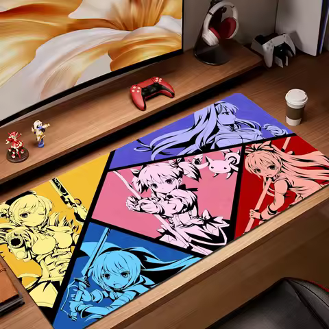 Keyboard Mat Cute Puella Magi Madoka Magica Mouse Pad Large Gaming Accessories Desk Mat Cartoon Mousepad Computer Pc Anime