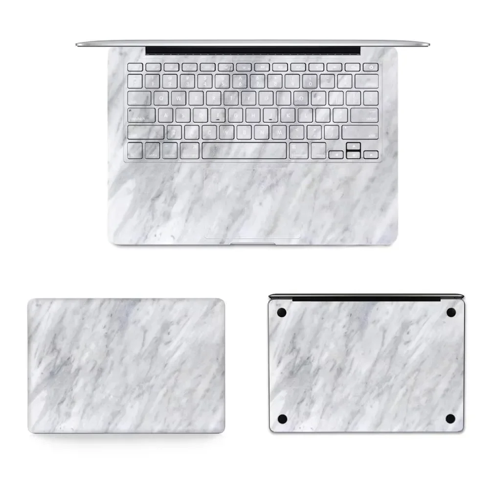 

White Marble Laptop Vinyl Decal Top Skin Wrist Pad Sticker for Macbook Pro M1 Air 13" A2337 15" A2458 A1707 A2442 A2141 A1706