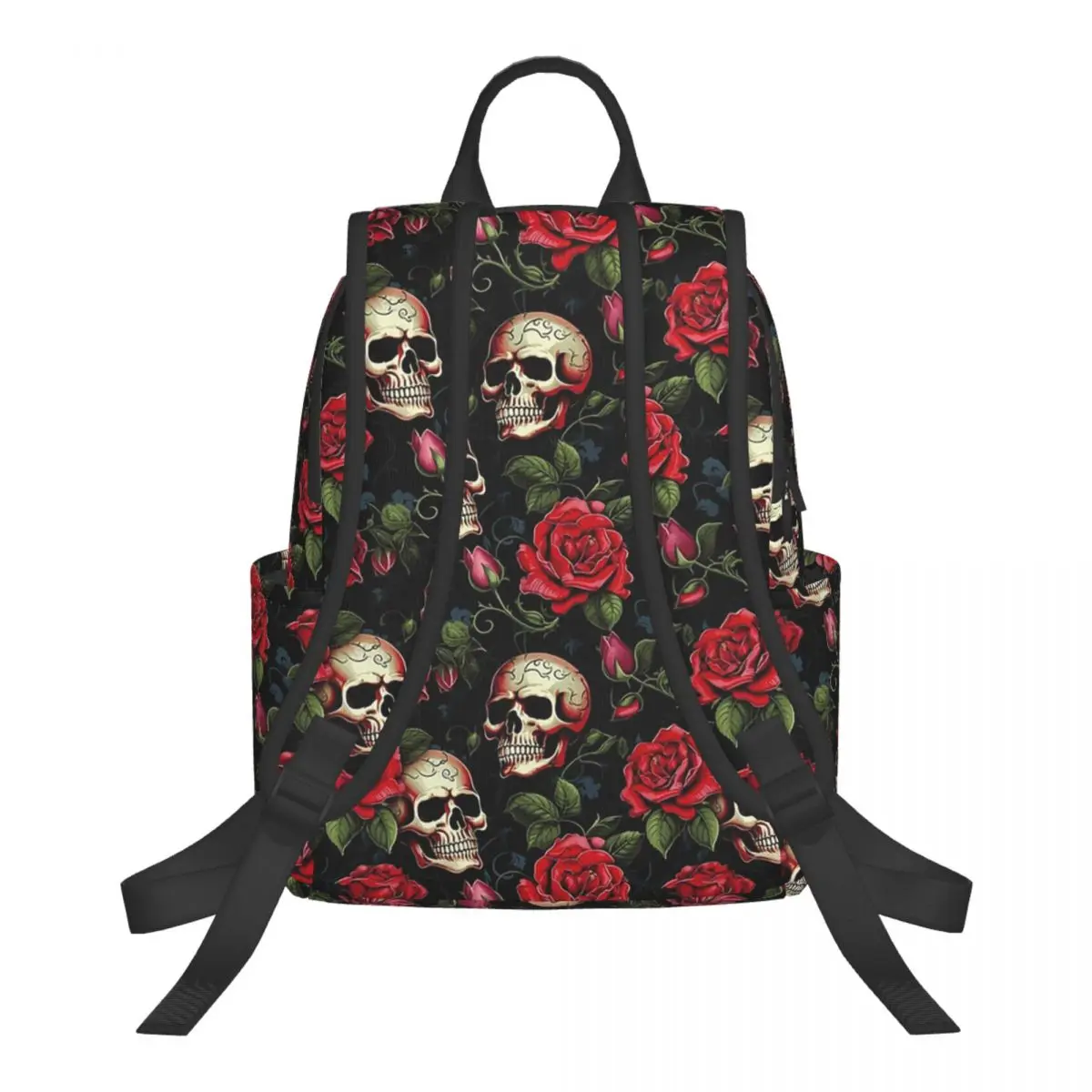Red Rose Skull And Vine Student Backpack School Bag Hiking Travel Daypack for Boys Girls Bookbag Shoulder Bags