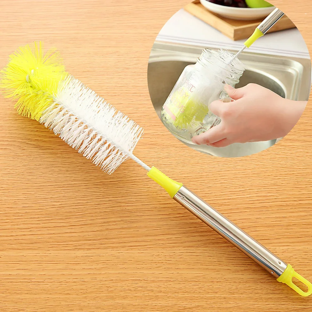 JJYY Round Head Bendable Long Handle Cup Brush Bottle Nipple Cleaning Brush Stain Removing Bottle Brush Cleaning Home