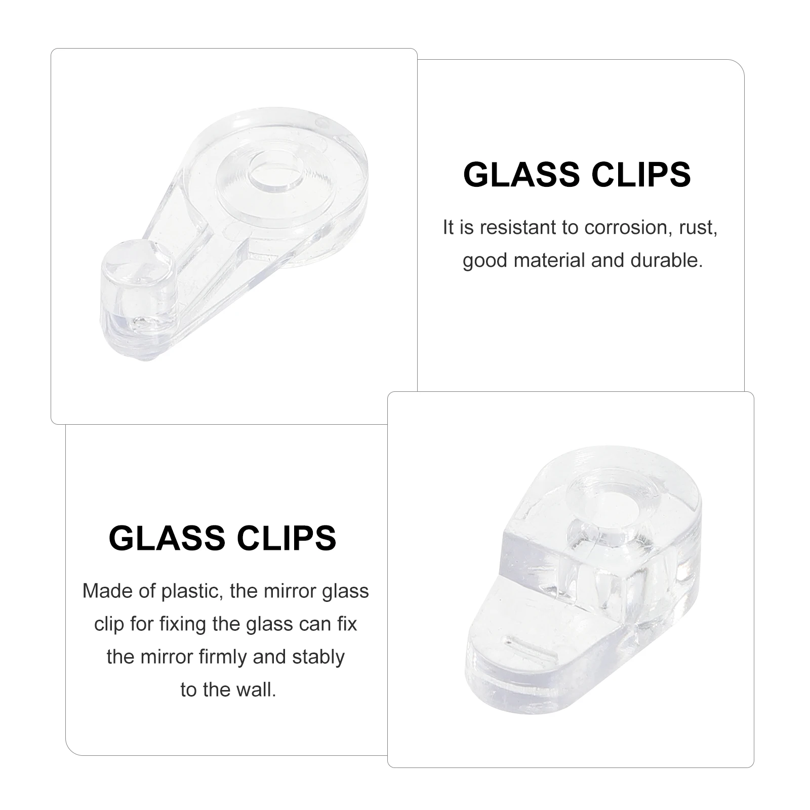 

Glass Clips for Fixing Cabinet Door Mirror Holder Kit Screws Premium Plastic Durable Corrosion Resistant Installation Hardware