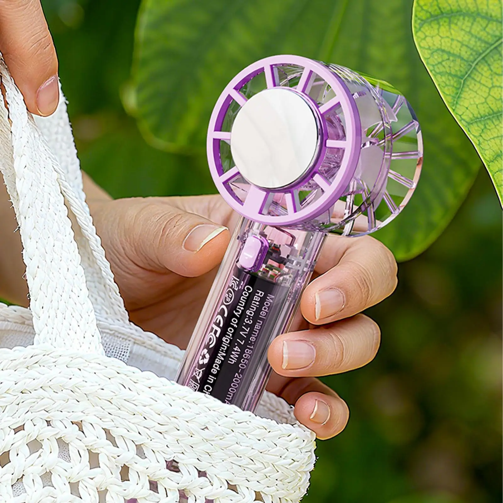 

Portable Handheld Fan 3 Speed Rechargeable Air Cooler Small Handheld Fan With Hook For Travel Vacation Camping Hiking