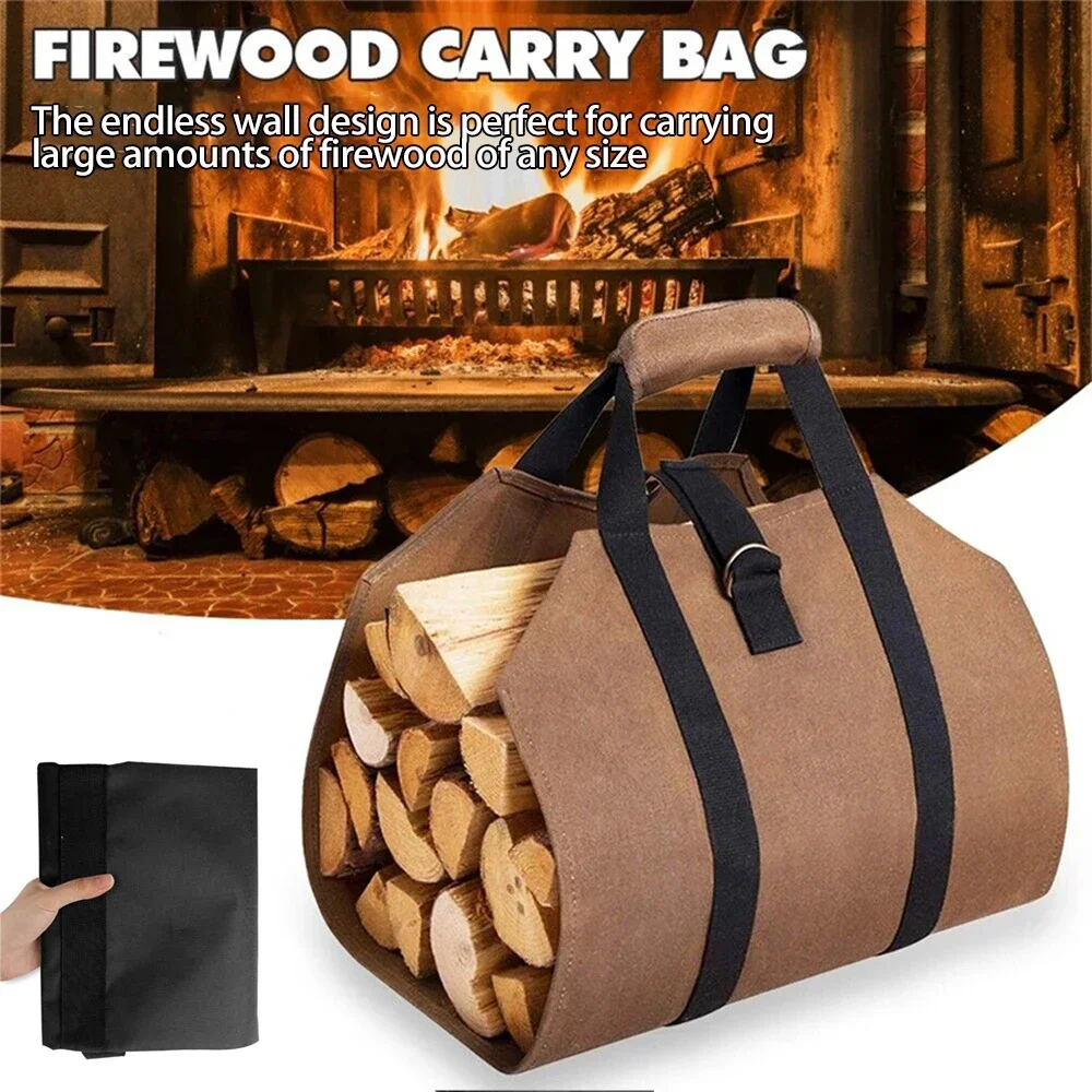 Outdoor Portable Durable Firewood Storage Bag Outdoor Camping And Transportation Log Storage Bags 1PC