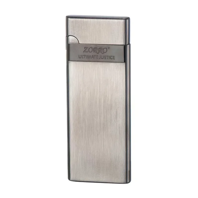 Zorro-Ultra-thin Inflatable Lighter, Cigarette Case, Grinding Wheel, Men\'s Toy, Cigarette Accessories, Easy to Put