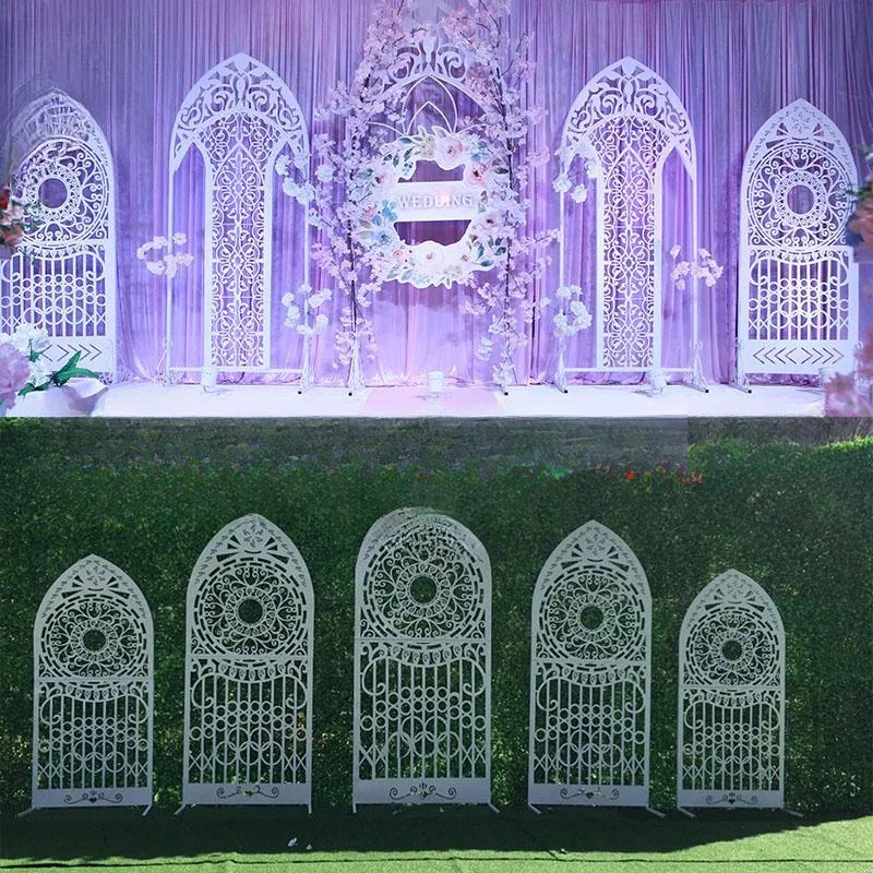 2019 Wedding Props Iron Art England Five Door Screen Wedding Background Ferris Wheel European Gothic Door Decoration