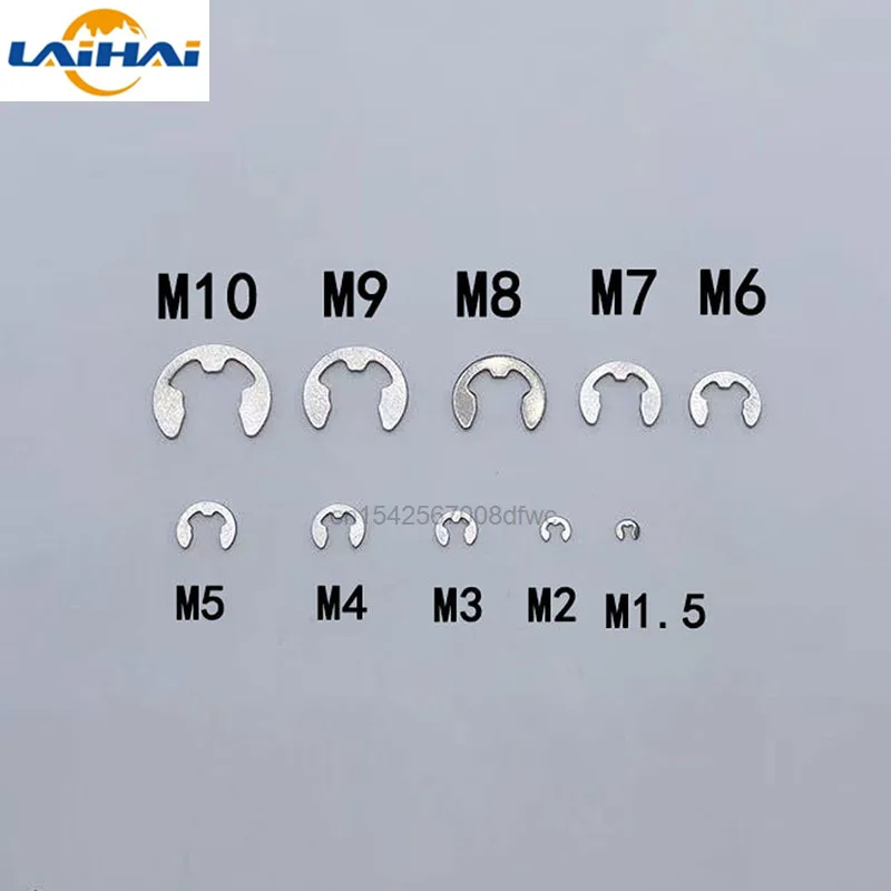 120/200 PCS 304 Stainless Steel Stainless Steel E Clip washer Assortment Kit Circlip retaining ring for shaft fastener M1.5~M10