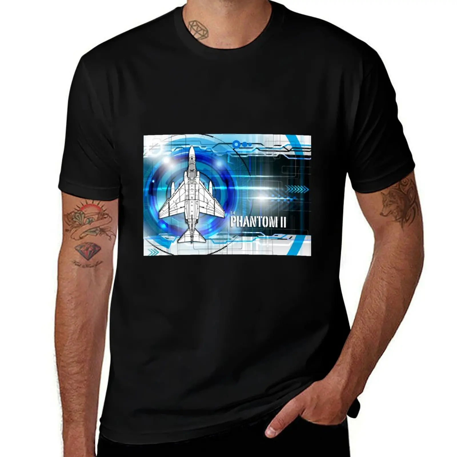 

F-4 Phantom II Blueprint T-Shirt mens graphic t shirts t shirt for man 100 percent cotton t shirt man luxury T-shirt
