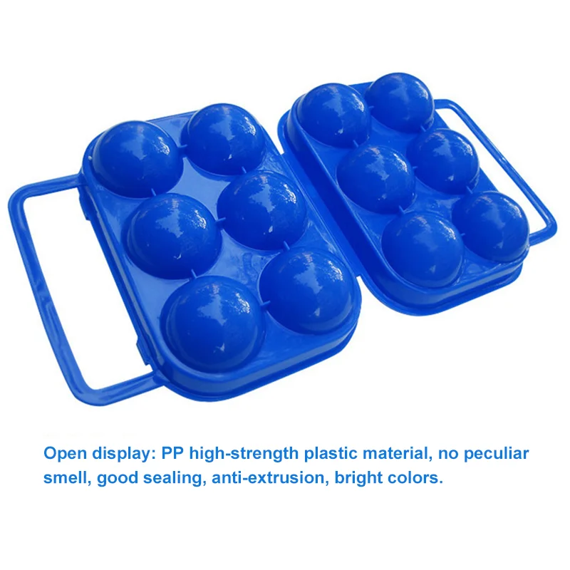 6 Grids Egg Storage Box Portable Plastic Egg Holder Container Organizer for Outdoor Camping Picnic Eggs Case Egg Tray Storage