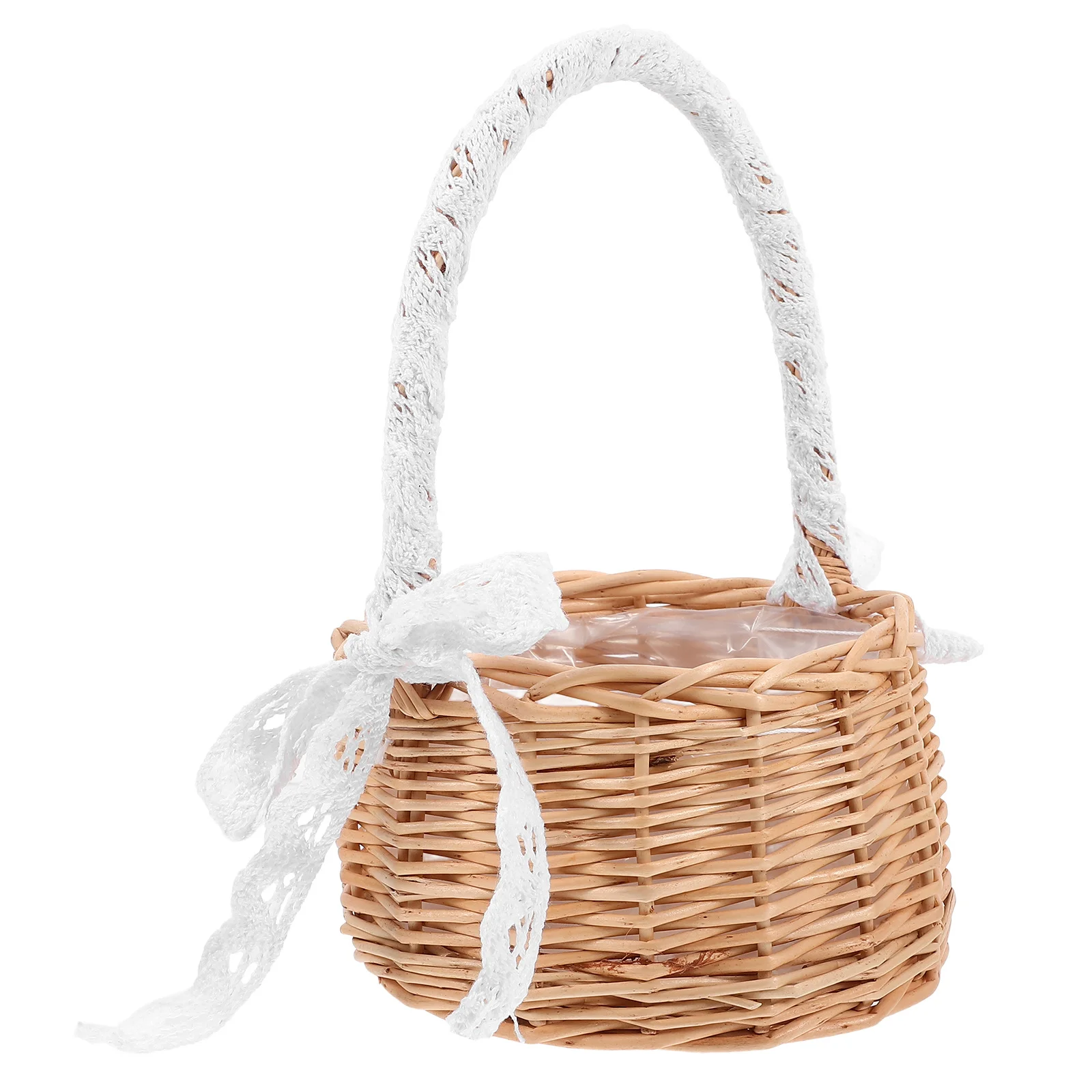 

Compact Hand Woven Basket for Flowers Gifts Fruits Decorative Storage Basket Wedding Flower Girl Accessory Farmhouse Style Home